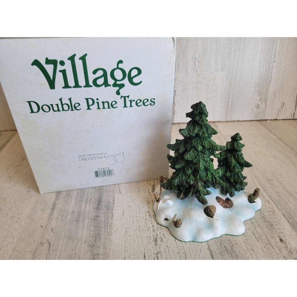 Dept 56 52619 Double pine trees village accessory‎ xmas